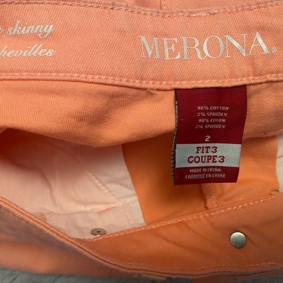MERONA CORAL DENIM JEANS SIZE 2 - Picture 4 of 6